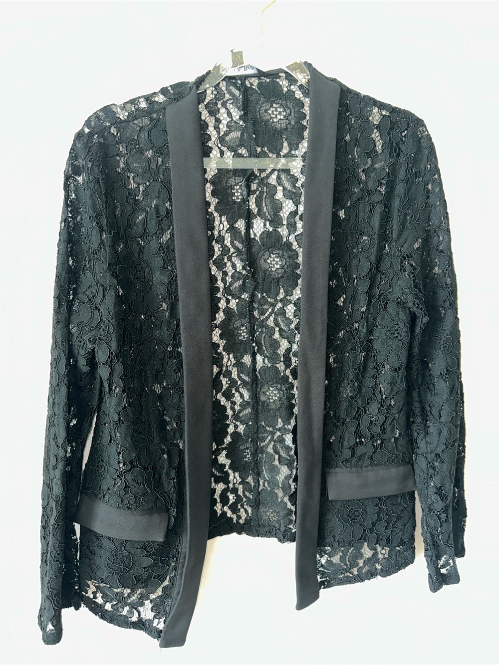 Black Lace Open Blazer